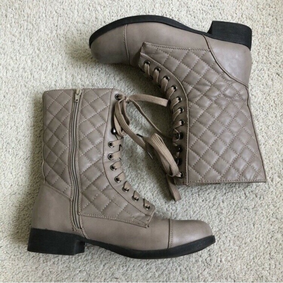 Bamboo Fighter-16 Quilted Combat Boots - Picture 2 of 7